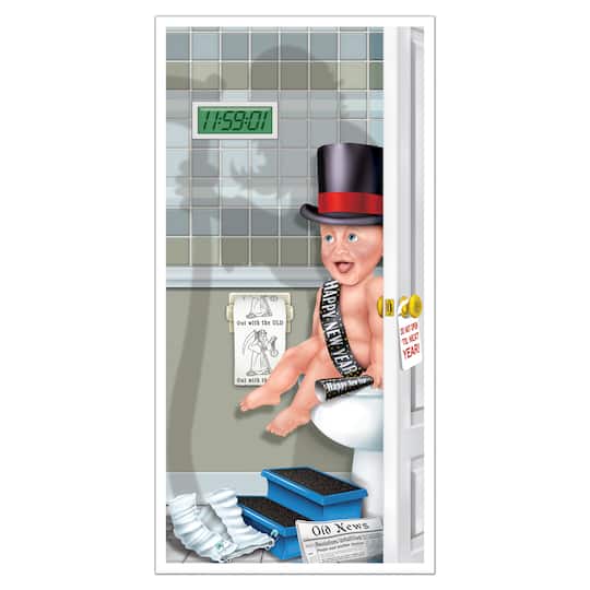 Beistle 5ft. x 30" Happy New Year Theme Restroom Door Covers, 2ct